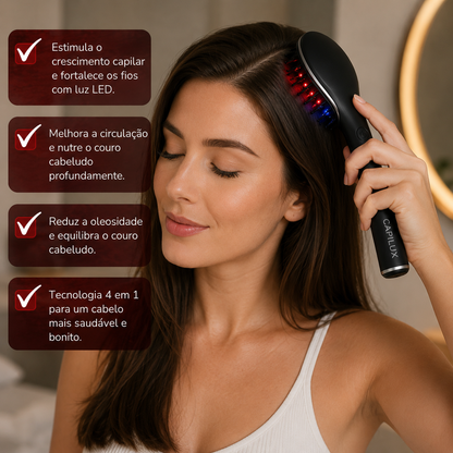 Capilux™ | Escova de Terapia Capilar Inteligente